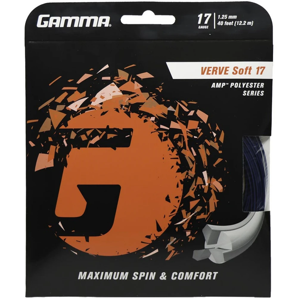 Gamma AMP Verve Soft Blue/Black 17g Tennis String (Set)