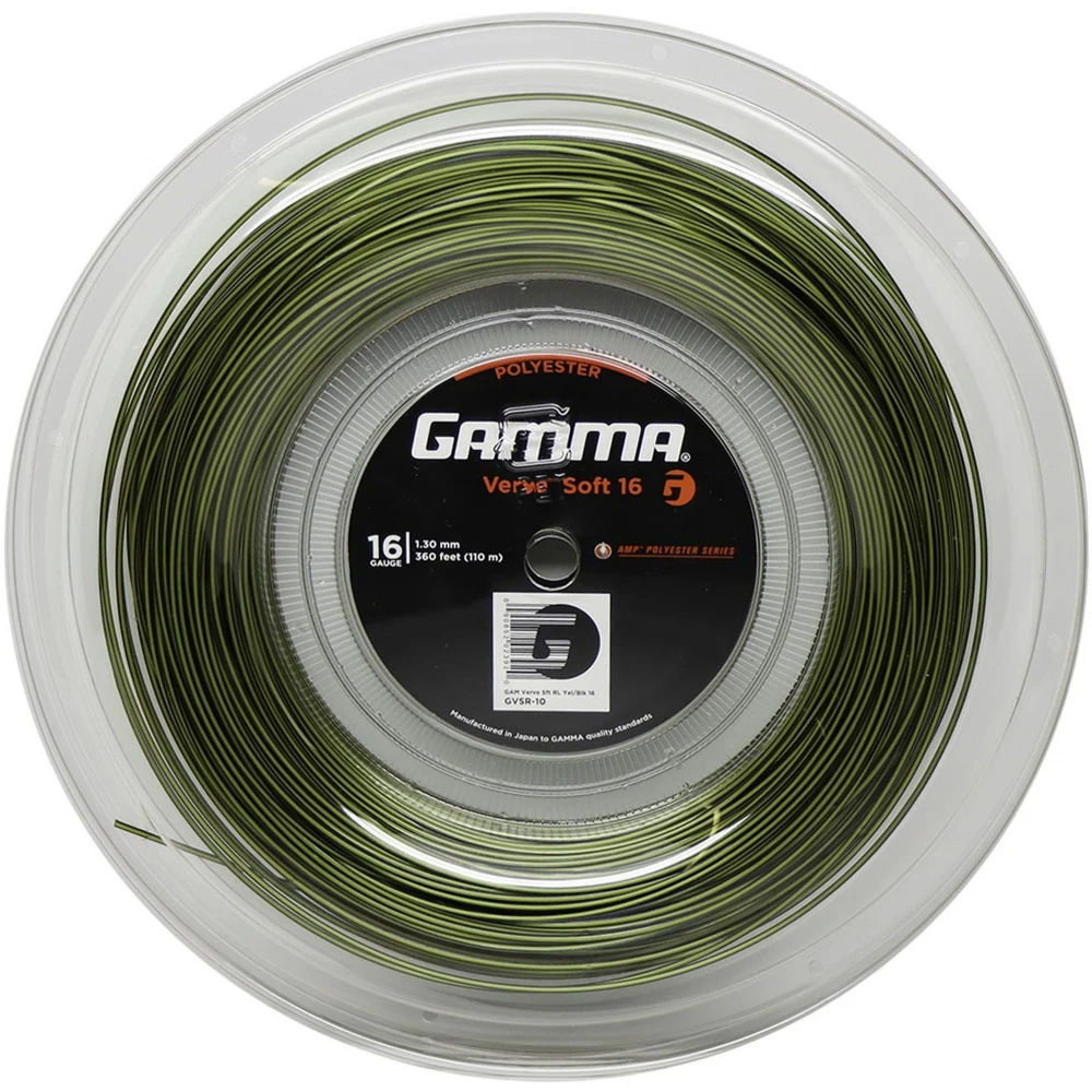 Gamma AMP Verve Soft Yellow/Black 17g Tennis String (Reel)