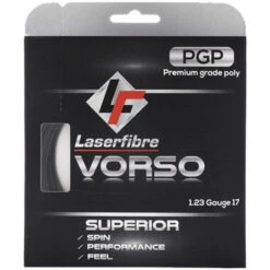 Laserfibre Vorso 16g Black Tennis Racquet String (Set)