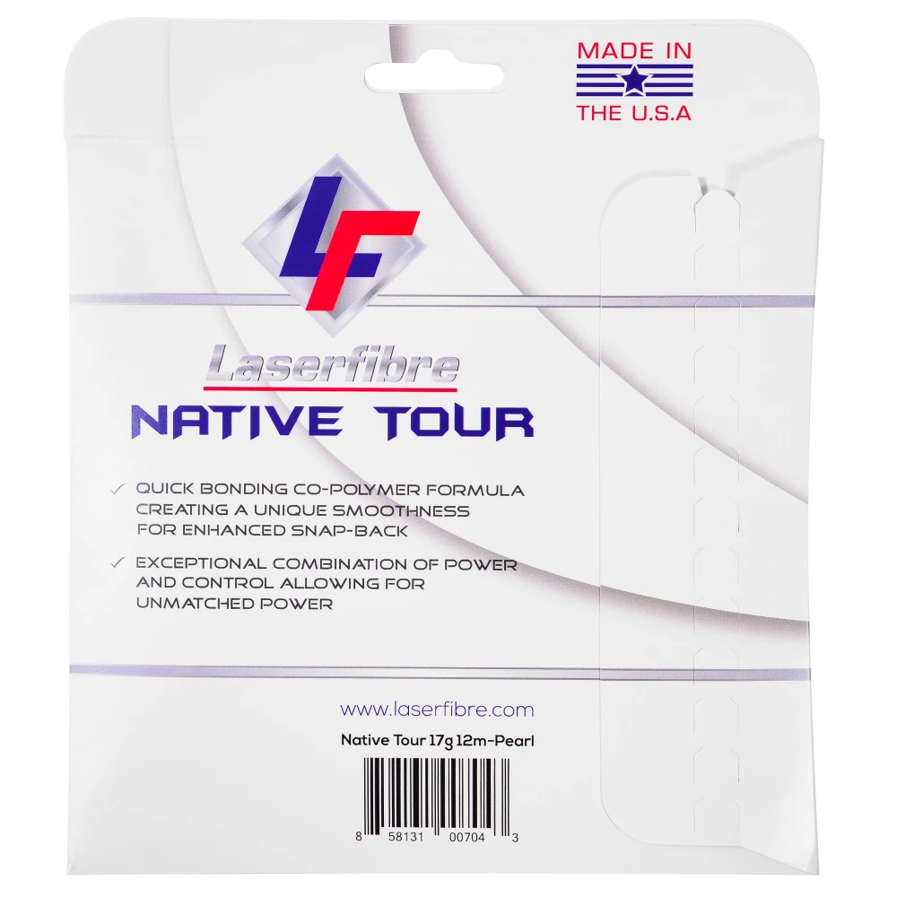 Laserfibre Native Tour 16g Pearl White Tennis String (Set) - Image 2