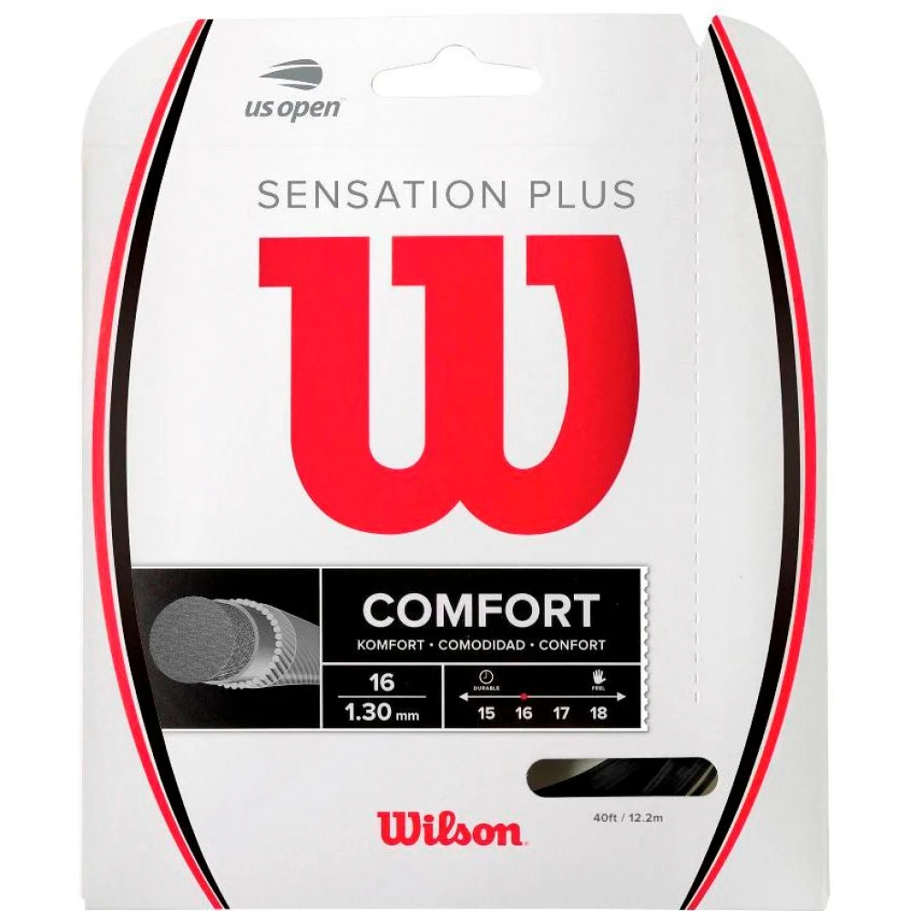 Wilson Sensation Plus 16g Black Tennis String (Set) 1 Wilson Sensation Plus 16g Black Tennis String (Set)