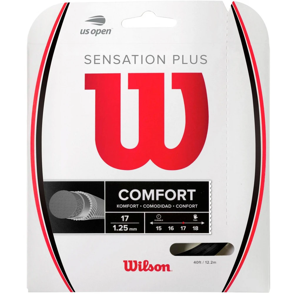 Wilson Sensation Plus 17g Black Tennis String (Set) 1 Wilson Sensation Plus 17g Black Tennis String (Set)