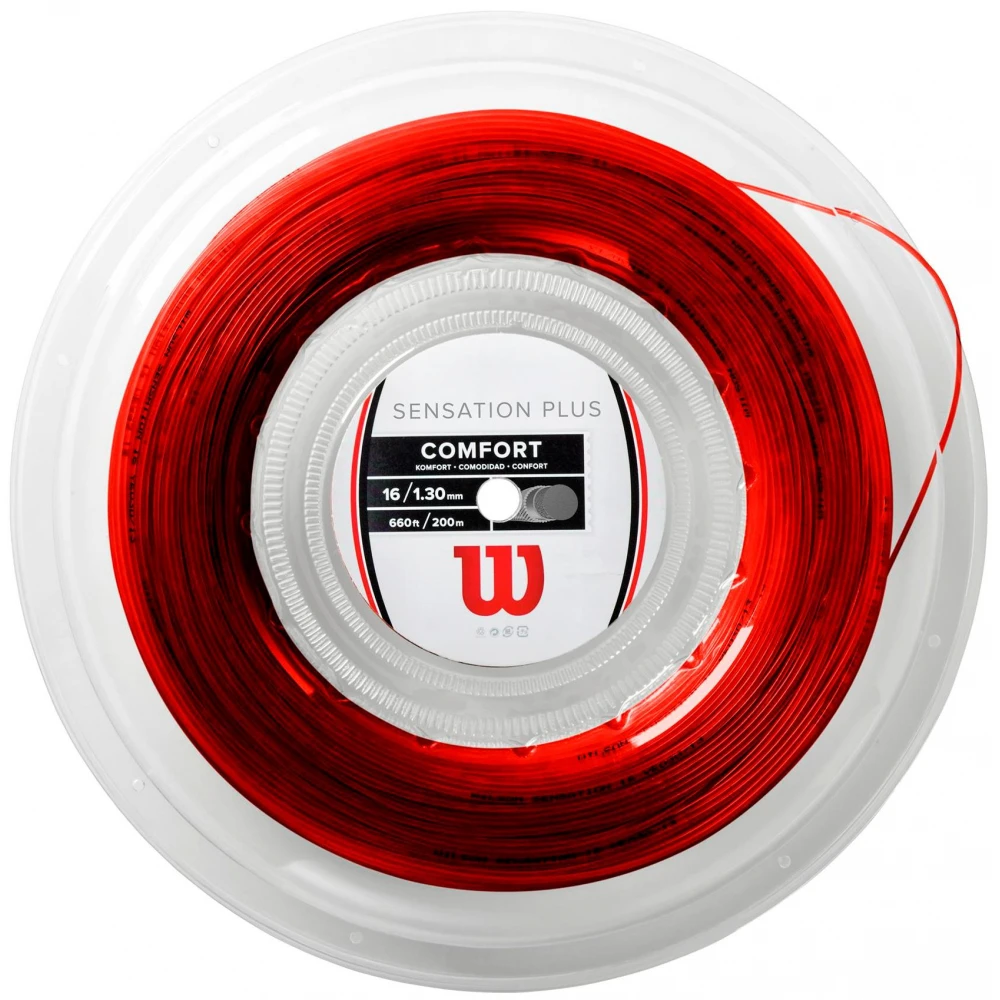 Wilson Sensation Plus 16g Red Tennis String (Reel) 1 Wilson Sensation Plus 16g Red Tennis String (Reel)