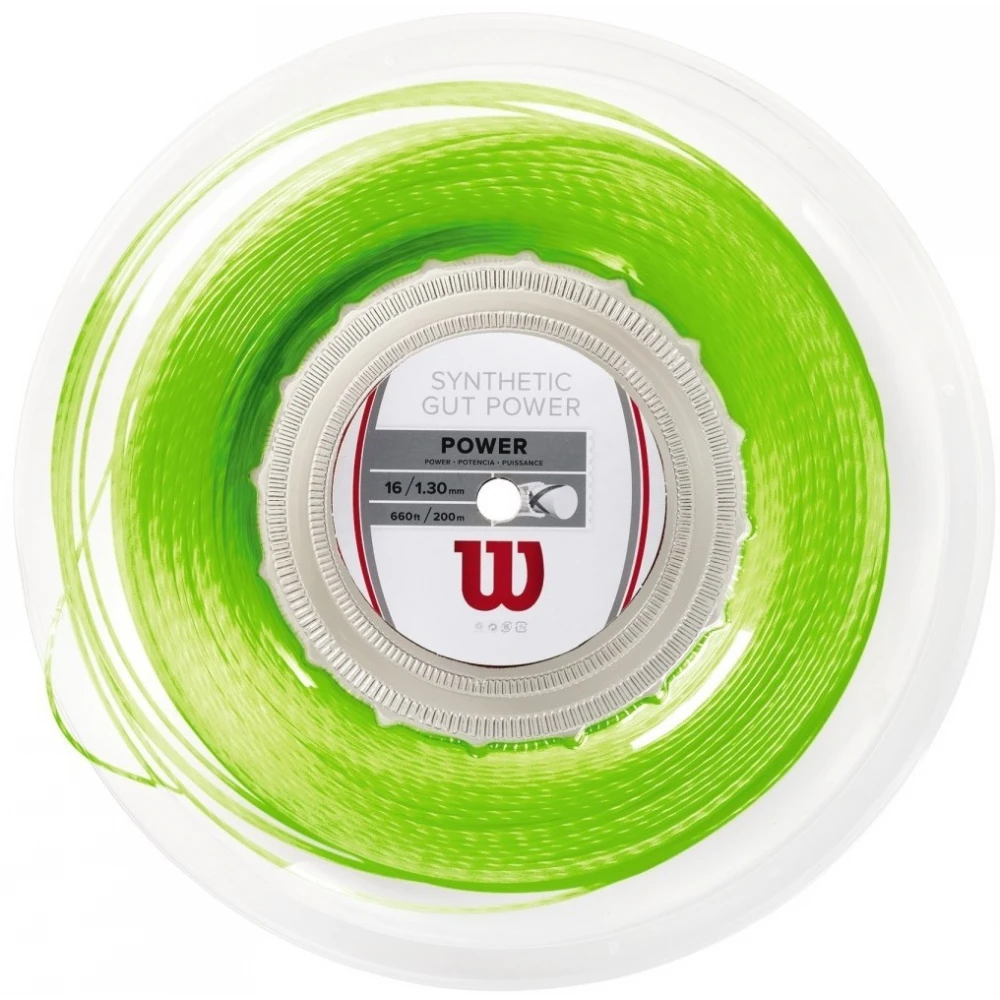 Wilson Synthetic Gut Power 16g Lime Green Tennis String (Reel) 1 Wilson Synthetic Gut Power 16g Lime Green Tennis String (Reel)
