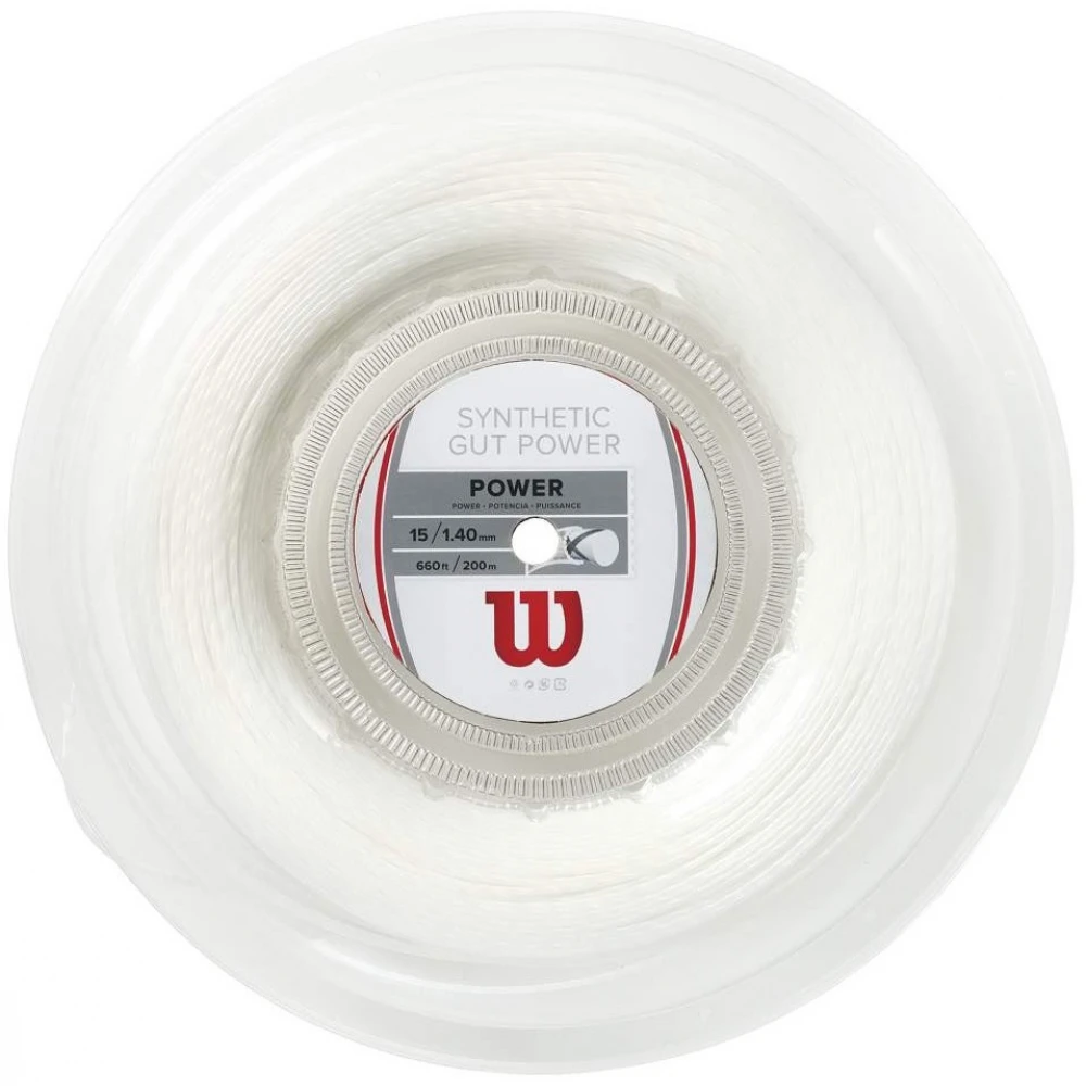 Wilson Synthetic Gut Power 16g White Tennis String (Reel) 1 Wilson Synthetic Gut Power 16g White Tennis String (Reel)